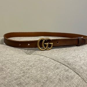Gucci Thin Brown Leather Belt